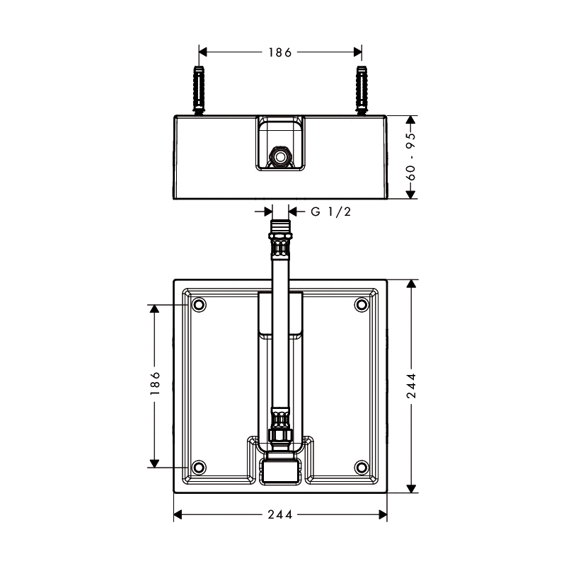 Hansgrohe Raindance накладна панель для верхнього душу, (26471180)