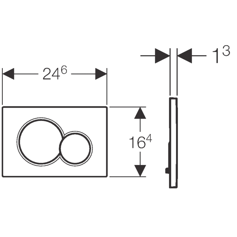 Geberit SIGMA01 ROUND змивна клавіша для подвійного змиву,глянцевий хром/матовий хром, (115.770.KA.5)