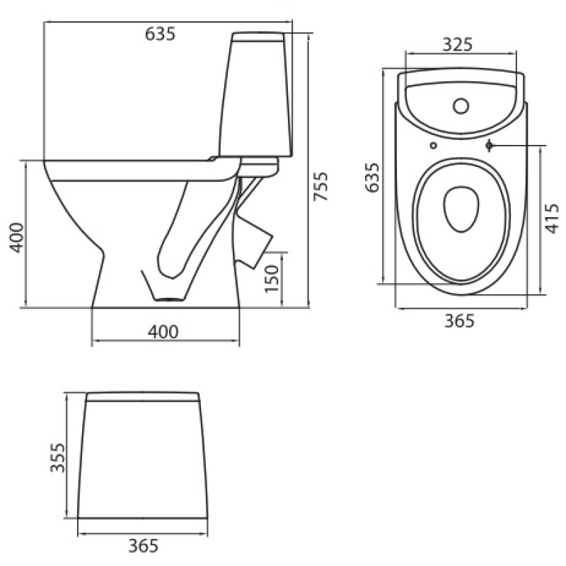 KOLO RunaЧаша унітаза 30° косий випуск, Украина (L83202000)