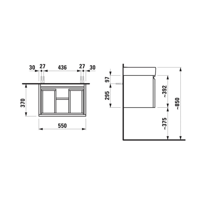Laufen PRO-тумба під умивальник 60*38см для раковини 818959 (білий), (H4830310954631)