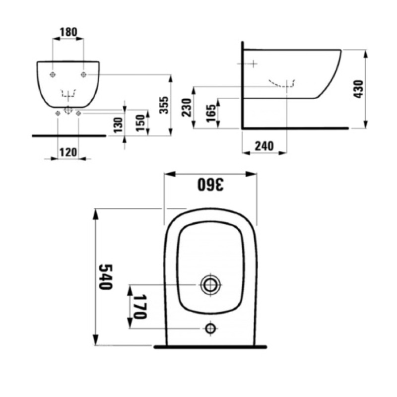 Laufen Підвісне біде Palomba (H8308010003041)