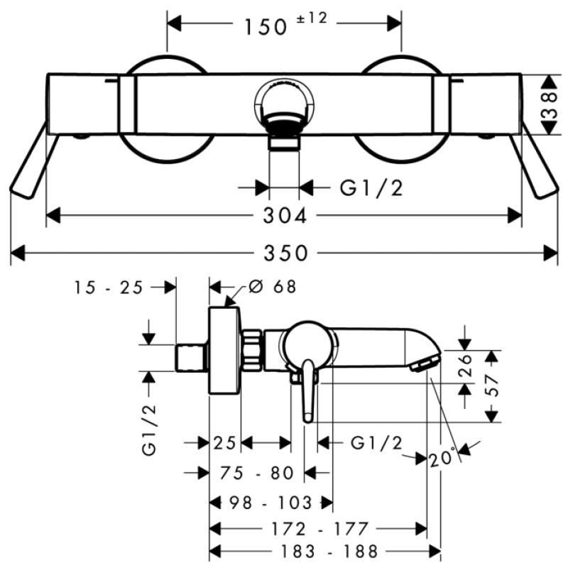 Hansgrohe Ecostat Термостат для ванни, (13115000)