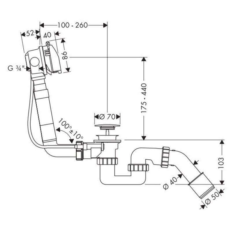 Hansgrohe Exafill Наливсливперелив, (58123000)