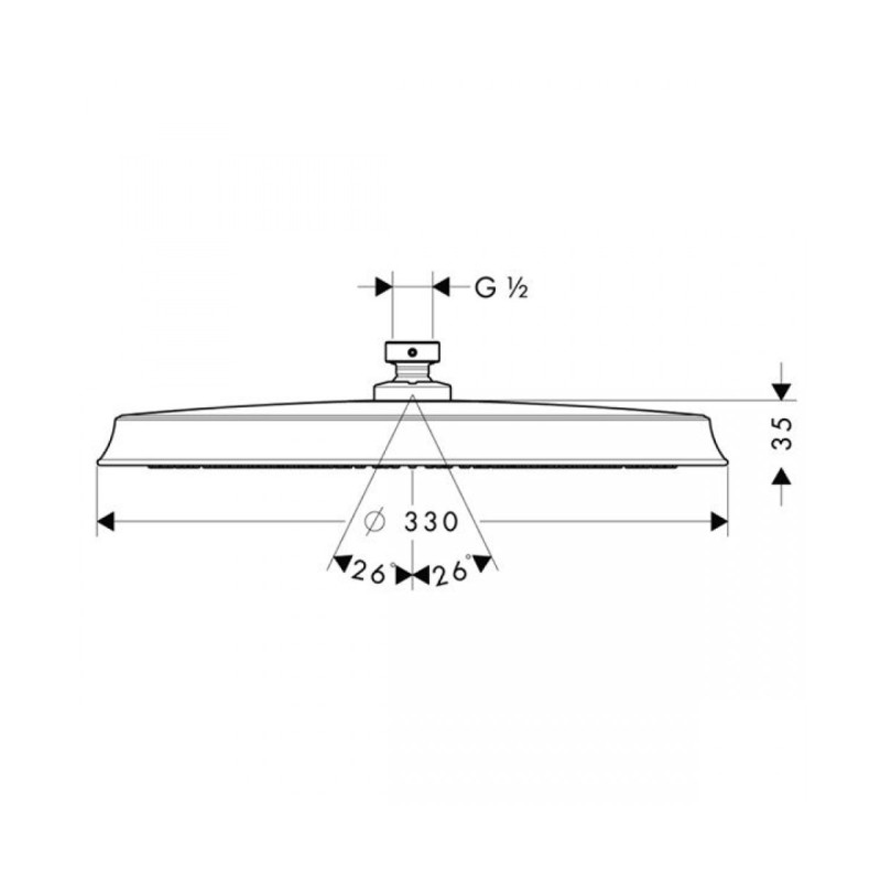 Axor Верхний душ -"тарелка" 180мм, (28434000)