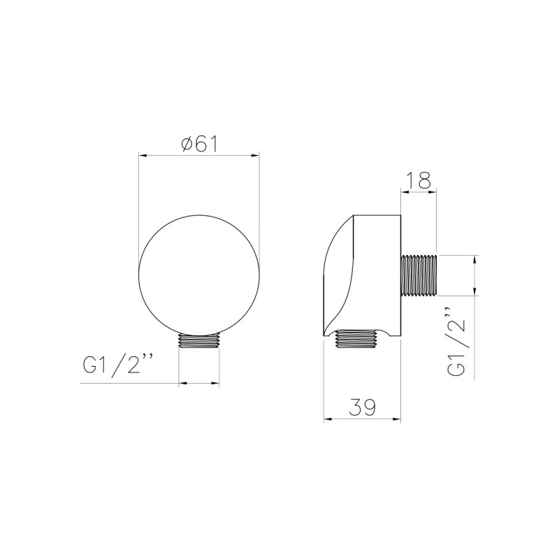 IMPRESE Шлангове під`єднання 1/2, (HC01)