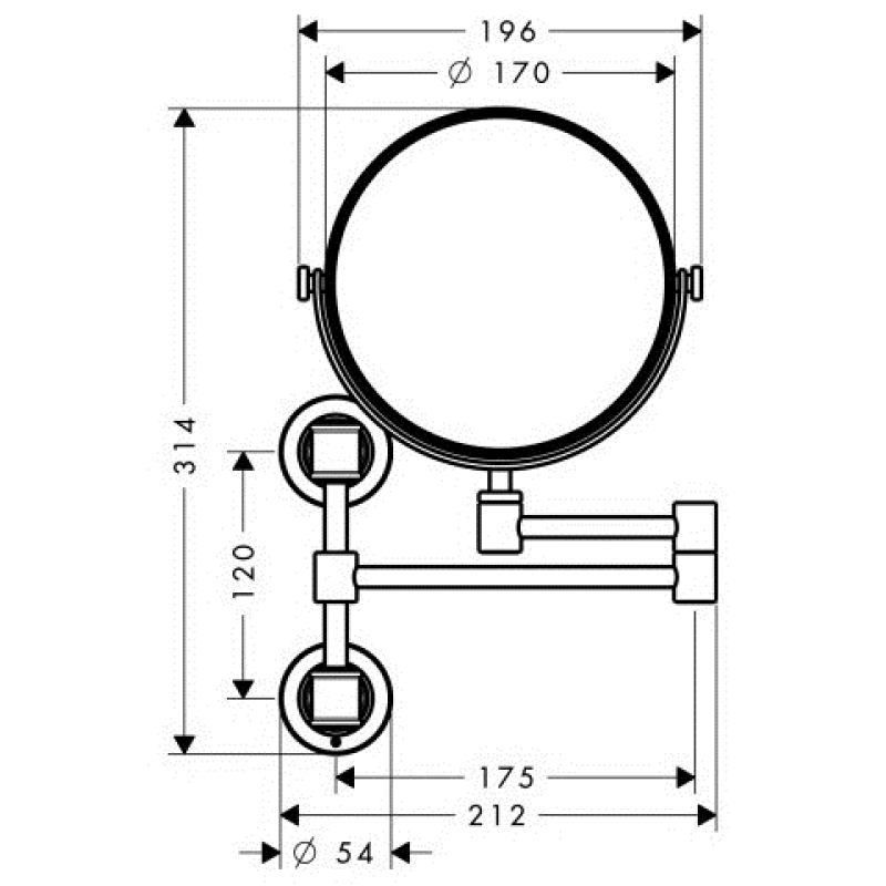 Axor дзеркало косметичне, (42090000)