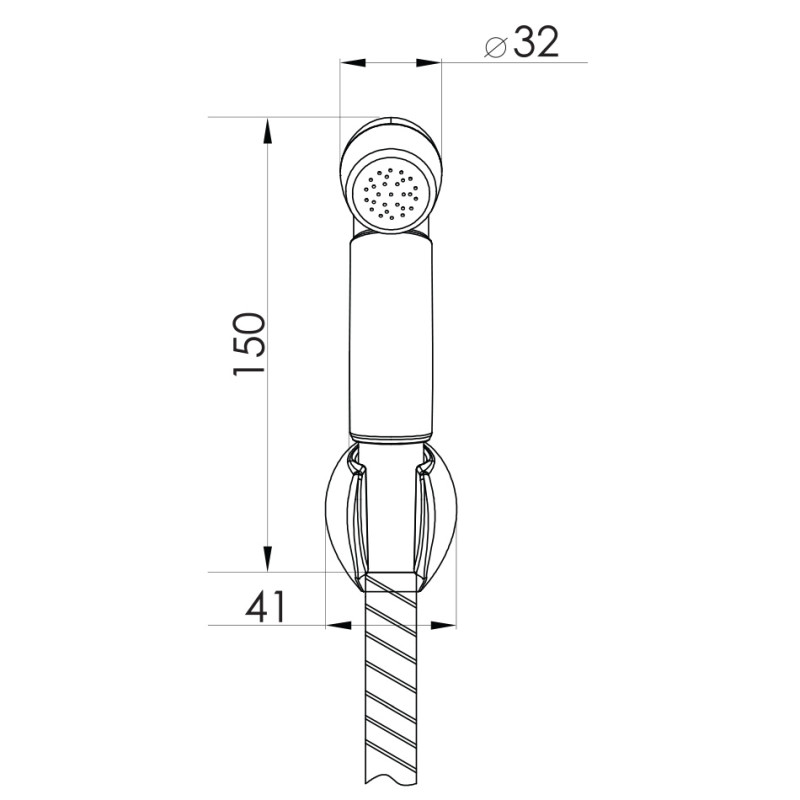 IMPRESE Гарнітур гігієнічний (лійка хром, тримач, шланг в подвійному обплетенні 1,2 м), (B70312)