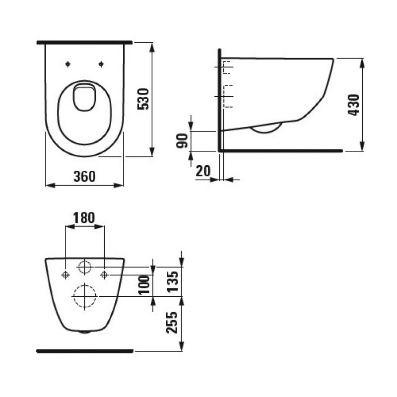 Laufen Унитаз консольный Rimless PRO S (H8209640000001)