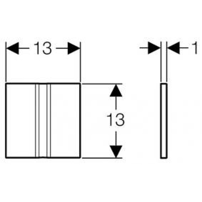 Geberit HYTOUCH SQUARE система электронного управления смывом писсуара, питание от сети, защитная панель типа 50, хромированный, матовый, (116.026.GH.1)