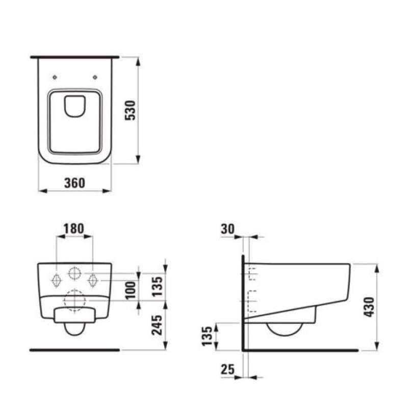 Laufen Унитаз консольный Rimless PRO S скрытое крепление