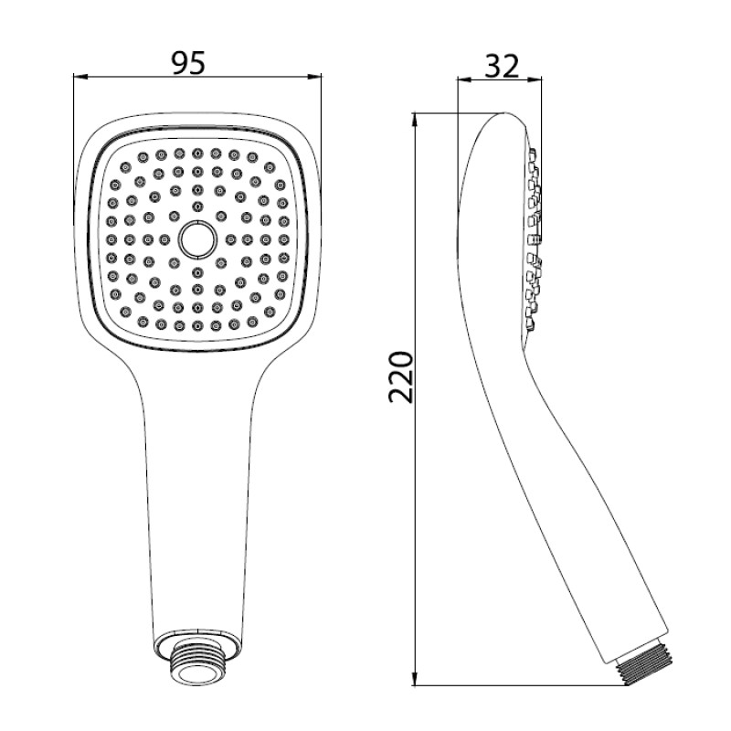 IMPRESE Лiйка для душу 95 мм (1 режим), (W095SQ1)