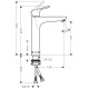 Hansgrohe Focus Змiшувач для раковини 190, одноважeльний, без зливного гарнiтура, хром, (31518000)