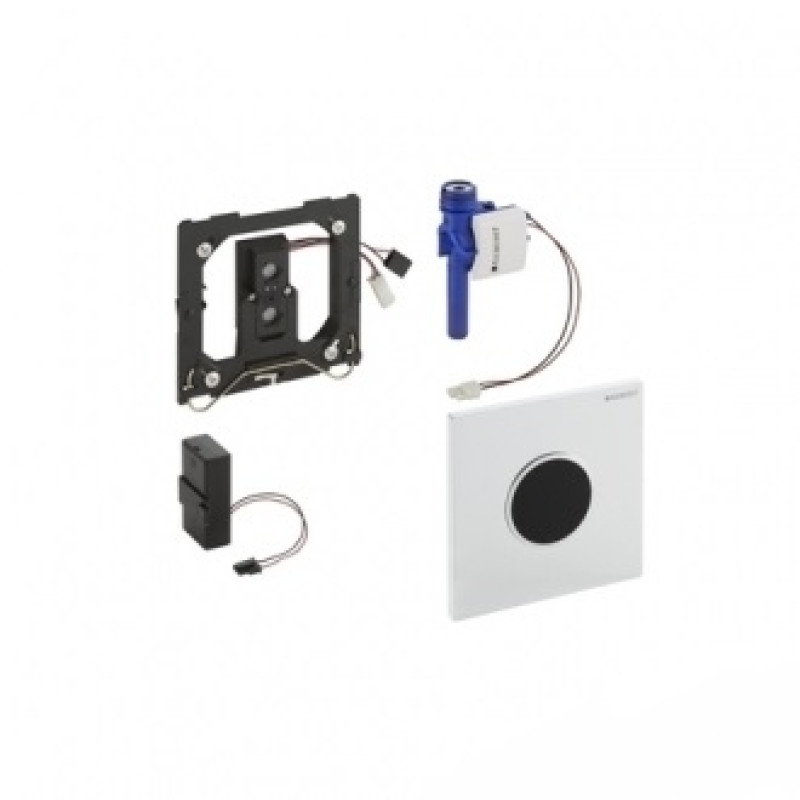 Geberit HYTOUCH ROUND Система пневматического управления смывом писсуара, питание от батарей, смывная клавиша типа 10, белый/глянцевый хром, (116.035.KJ.1)