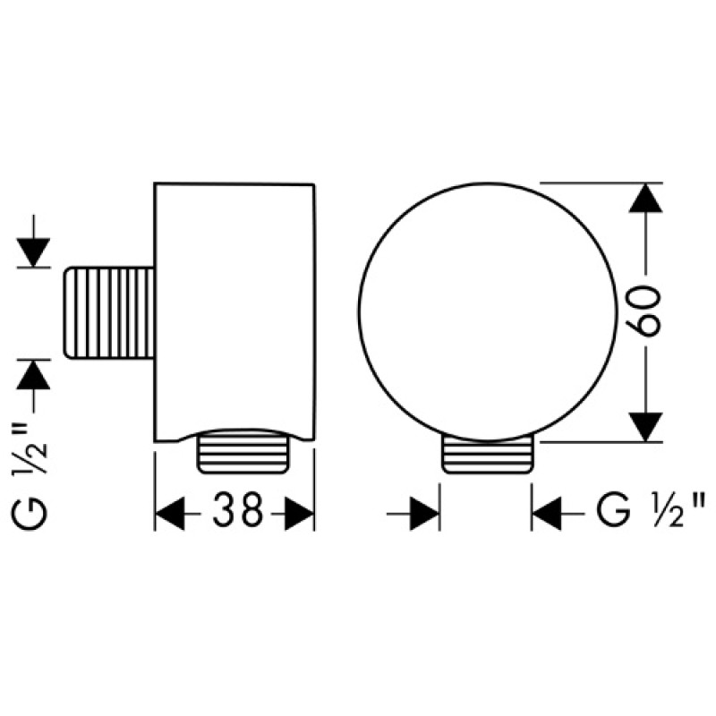 Axor Starck Fixfit Шланговое подключение, хром, (27451000)