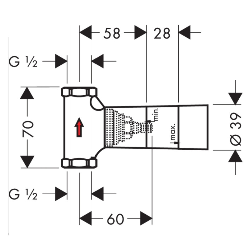 Hansgrohe Прихована частина запірного вентиля шпиндельної, прихований монтаж , (15973180)