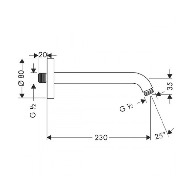 Hansgrohe Тримач для душа 230 мм, (27412000)