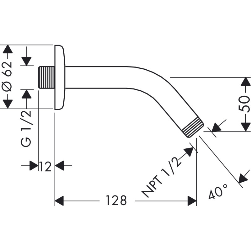Hansgrohe Тримач для верхнього душу 27411000, (27411000)