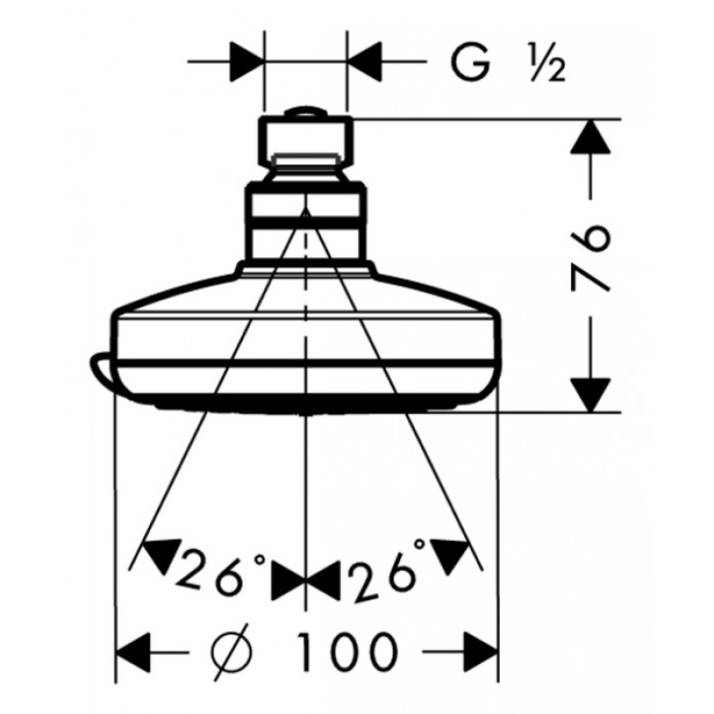 Hansgrohe Groma 100 Vario - верхній душ без утримувач. 27441000, (27441000)