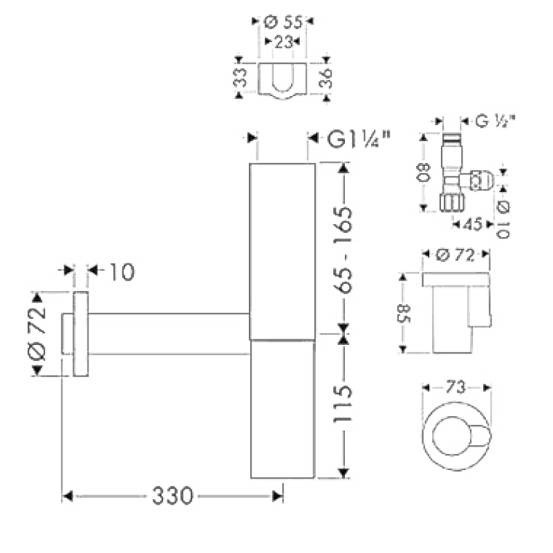 Hansgrohe Flowstar - набор (сифон на умывальник) 52120000, (52120000)