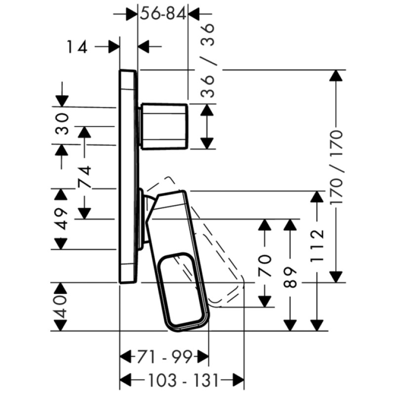 Axor Urquiola - змішувач для ванни врізний HANSGROHE 11425000, (11425000)