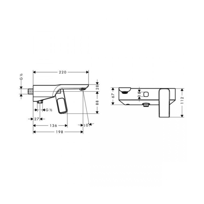 Axor Urquiola - змішувач для ванни HANSGROHE 11420000, (11420000)