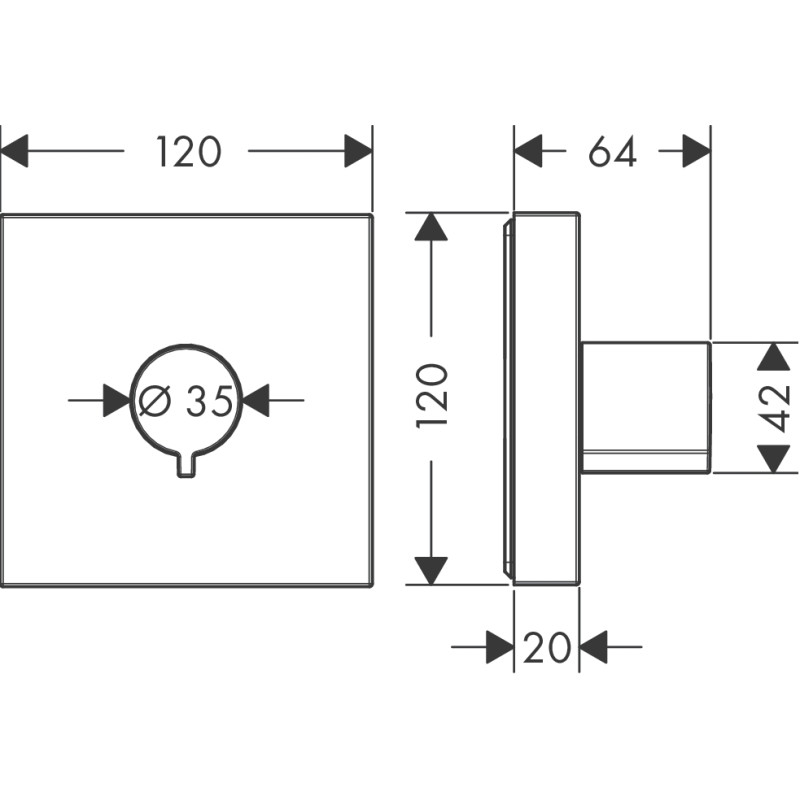 Axor Starck - Запірний вентиль, зовнішня частина HANSGROHE 10972000, AXOR (10972000)