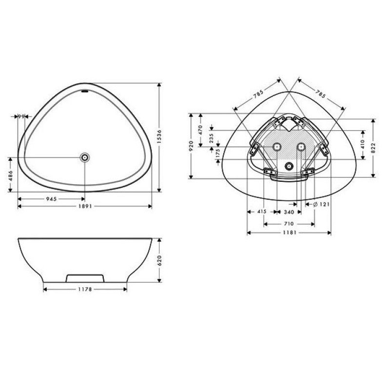 Hansgrohe Axor Massaud - ванна 1900мм 18950000, (18950000)