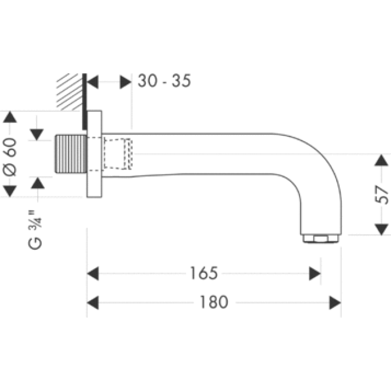 Axor Citterio, 3 / 4 (хром) - вилив для ванни HANSGROHE 39410000, (39410000)