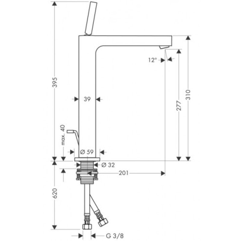 Axor Citterio - смеситель на раковину HANSGROHE 39020000, (39020000)