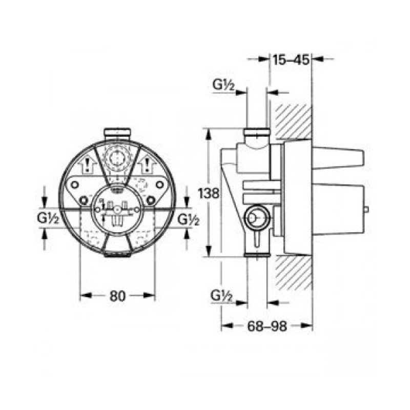 Grohe Смеситель однорычажный встраиваемый универсальный механизм (для ванны и душа), (33961000)