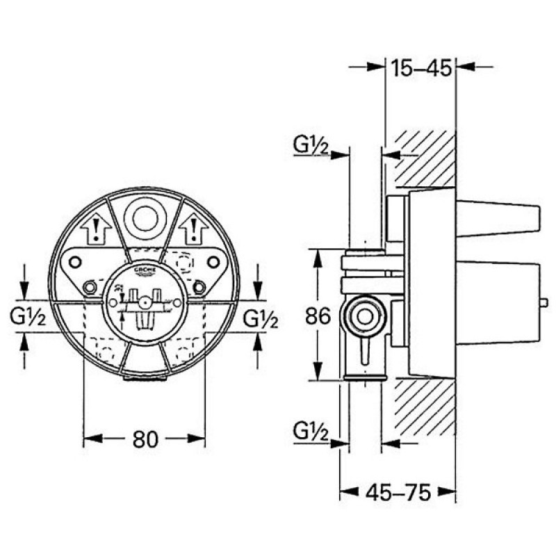 Grohe Tenso смеситель однорычажный встраиваемый универсальный механизм (для душа), хром, (33962000)