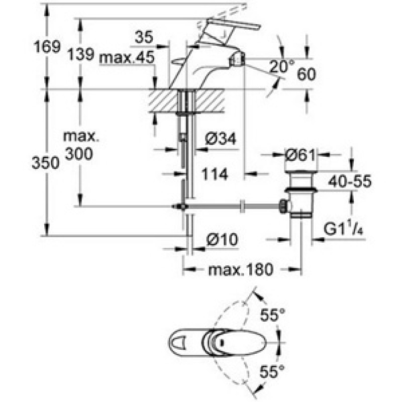 Grohe TARON-Смеситель 33227000 INна биде, перламутрово-, (33227000 IN)