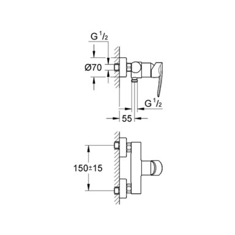 Grohe Wave Смеситель для душа, однорычажный, (32287000)