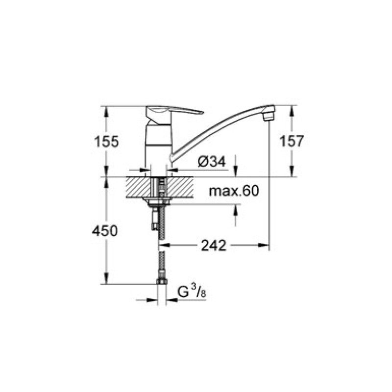 Grohe Wave Смеситель для кухни, однорычажный, (32442000)