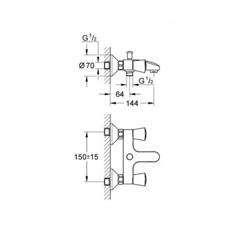 Grohe COSTA S - Смеситель для ванны, хром, (25483001)