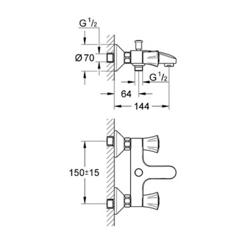 Grohe COSTA L-смеситель для ванны, 1/2, хром, (25450001)