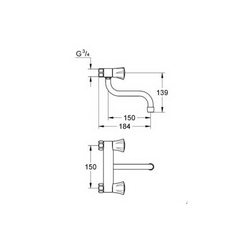 Grohe Costa L Смеситель для кухни, двухвентильный, (31182001)