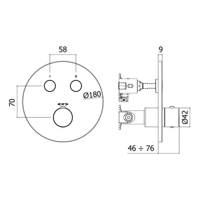 Paffoni Термостат для душа Compact box CPT 018 CR скрытого монтажа (2 функции), хром (CPT018CR)