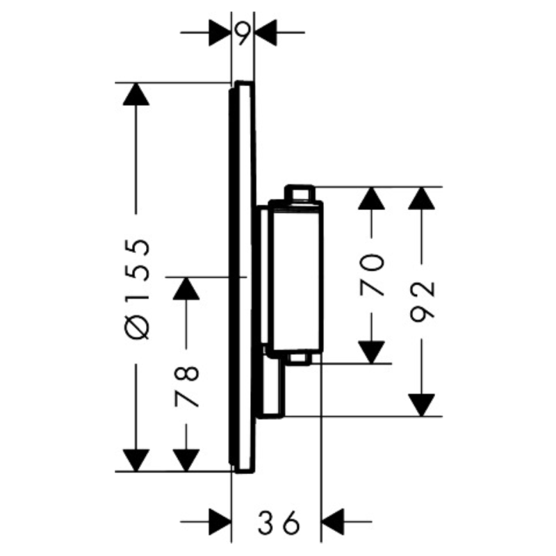 Hansgrohe ECOSTAT COMFORT S термостат для 2х потребителей, ПМ, черный матовый, (33715670)