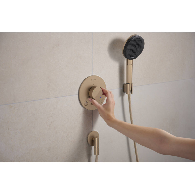 Hansgrohe ECOSTAT COMFORT S термостат для 2х потребителей, ПМ, шлифованная бронза, (33715140)