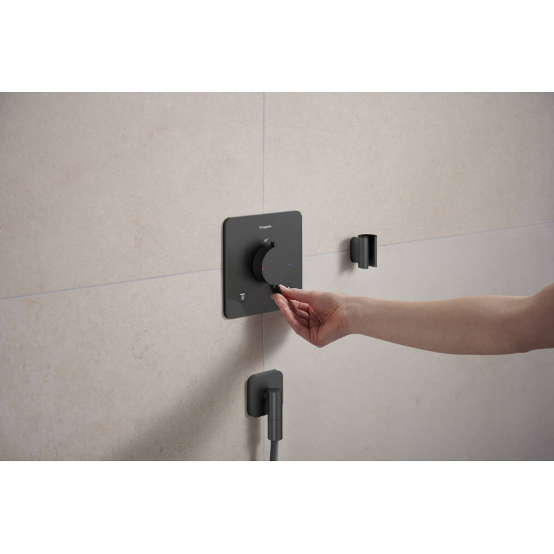 Hansgrohe ECOSTAT COMFORT Q термостат для 2х потребителей, ПМ, шлифованный черный хром, (33713340)