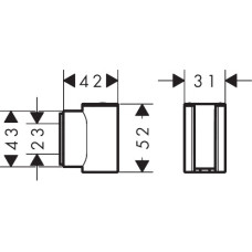 Hansgrohe PORTER FINE тримач для душу, чорний матовий, (28885670)