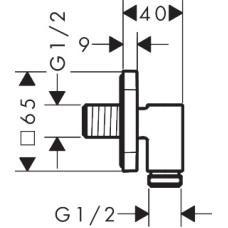 Hansgrohe FIXFIT FINE Q шлангове з`єднання, чорний матовий, (28884670)
