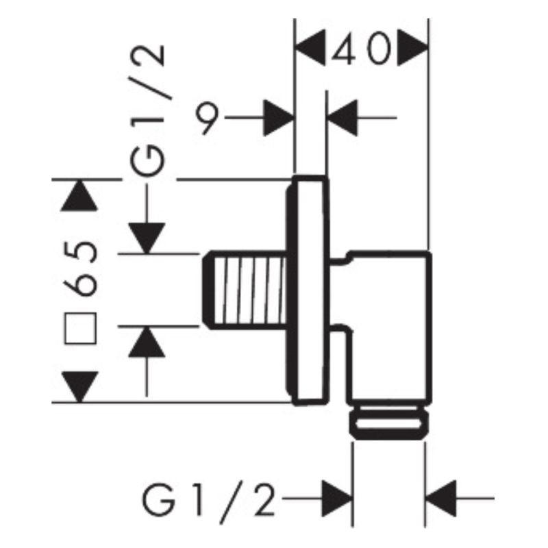 Hansgrohe FIXFIT FINE E шланговое соединение, шлифованный черный хром, (28883340)