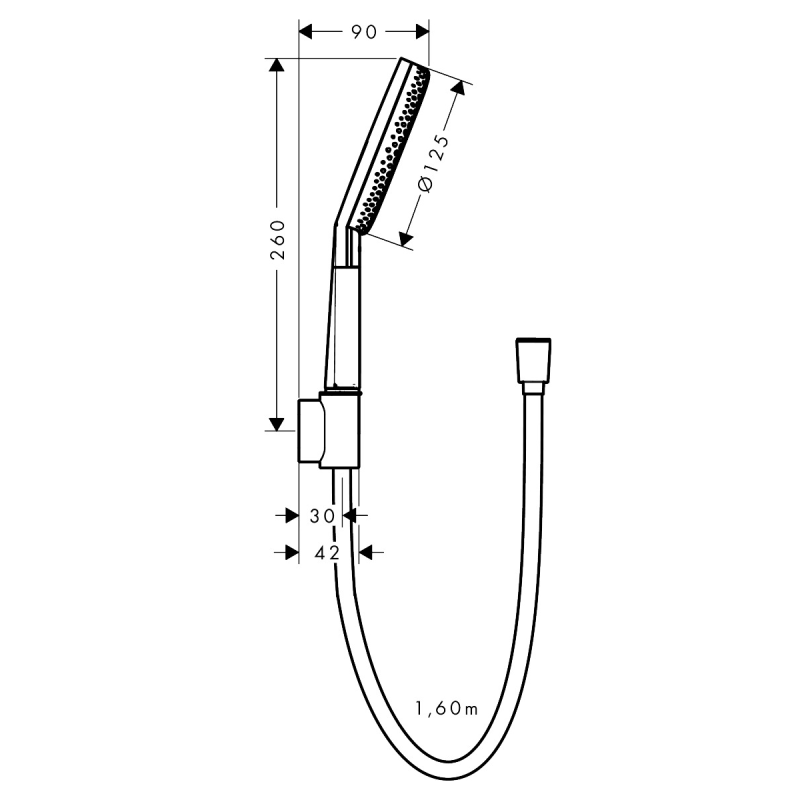Hansgrohe RAINDANCE ALIVE SELECT S душевой набор EcoSmart (ручной душ 3режима, шланг, держатель), белый матовый, (24611700)