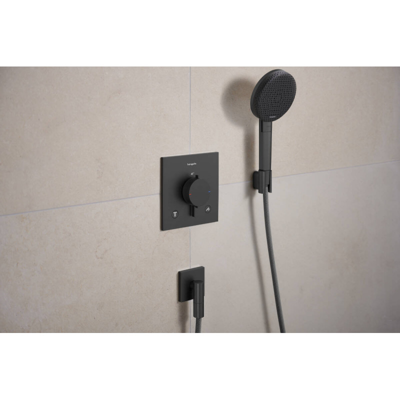 Hansgrohe RAINDANCE ALIVE SELECT S душовий набір EcoSmart (ручний душ 3режими, шланг, тримач), шліфованний чорний хром, (24611340)