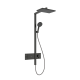 Hansgrohe RAINDANCE ALIVE Q душова система Showerpipe 210/340, 1jet, з термостатом, шліфованний чорний хром, (24580340)