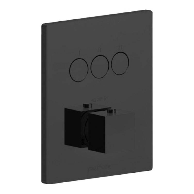 Paffoni Термостат для душа (внешняя часть) Compact box CPT 519 NO скрытого монтажа (3 функции), черный матовый (CPT519NO)