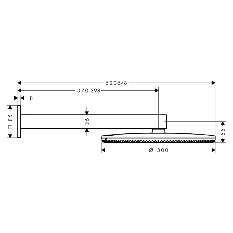 Hansgrohe RAINDANCE ALIVE S верхній душ 300мм, 2 режими, з тримачем, колір хром, (24540000)