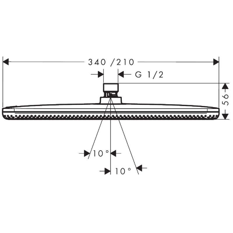 Hansgrohe RAINDANCE ALIVE Qверхній душ 210/340мм, 1 режим, колір чорний матовий, (24530670)